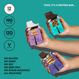 TRUBAR Vegan Protein Bar Variety Pack, Assorted Flavors, Peanut Butter, Macchiato, Cookie Dough, Gluten Free, Vegan Protein Snacks, 12G Plant-Based
