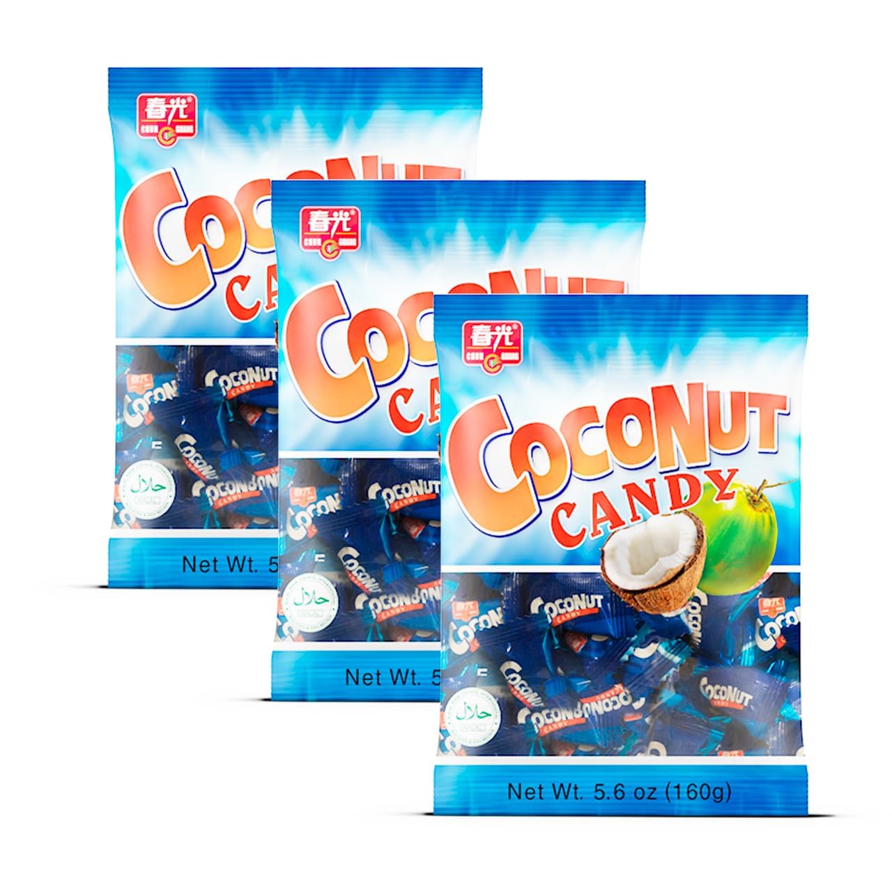 Chun Guang Coconut Candy 5.6 Ounce (Pack of 4), Net Wt. 160g