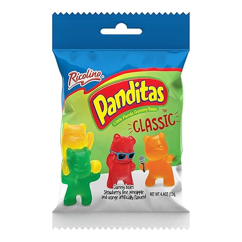 RICOLINO Panditas Classic Gummies Box with 6 bags of 4.4 ounces