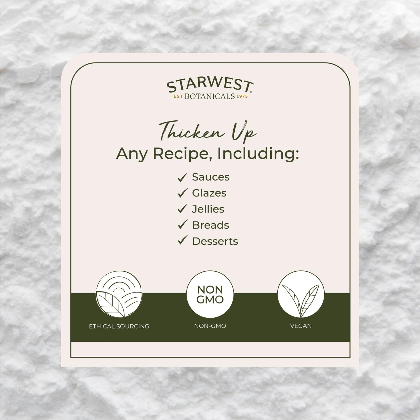 Starwest Botanicals Arrowroot Tapioca Powder Organic - Gluten Free Thickener for Cooking & Baking, Root Starch, Certified Kosher, Non-GMO - Bulk 1 lb