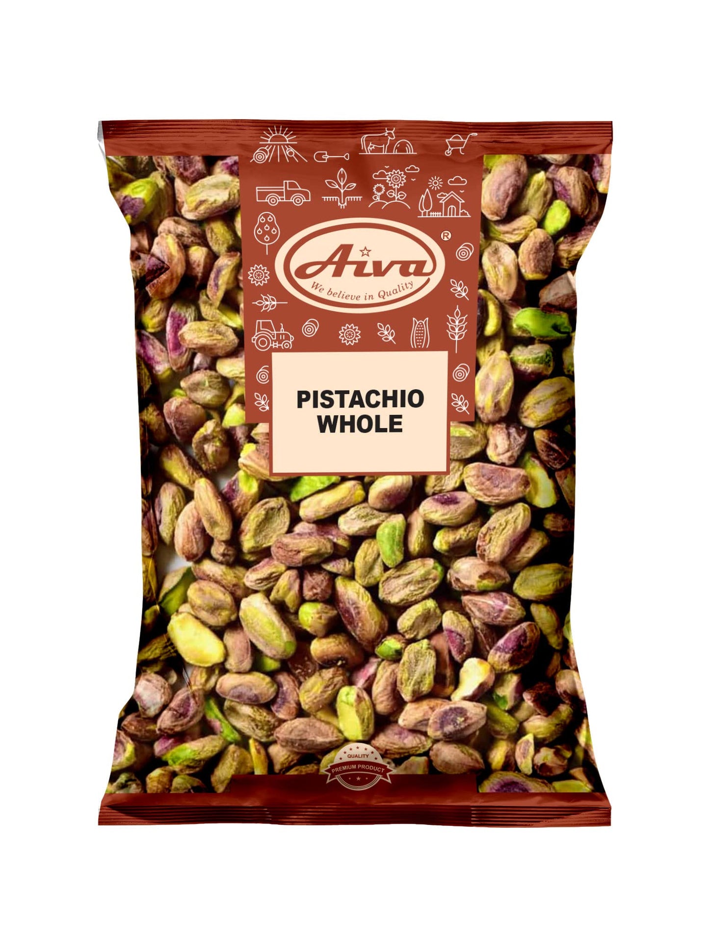 Aiva Raw Pistachios, No Shells, Unsalted (2 LB) - Premium Whole Nuts for Snacking, Cooking, and Baking