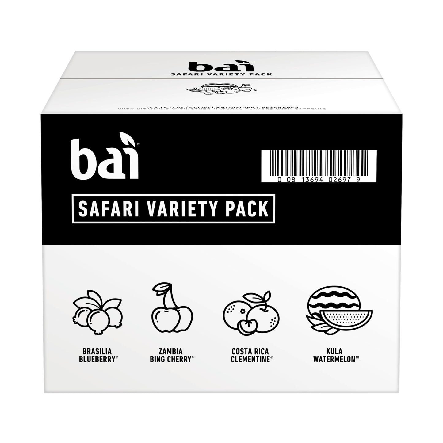 Bai Flavors Variety Pack, Antioxidant Infused Water Beverage, with Vitamin C and No Artificial Sweeteners, 18 fl oz bottles, 12 pack