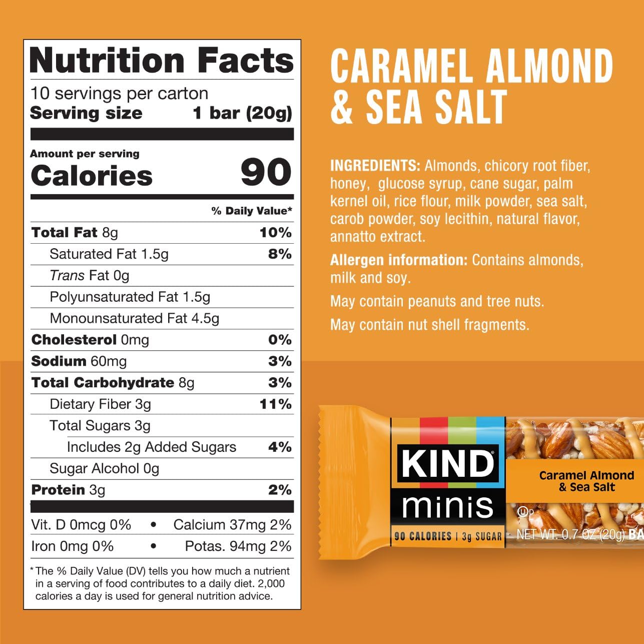 KIND Bar Variety Pack, (6) Dark Chocolate Nuts & Sea Salt, (5) Caramel Almond Sea Salt Mini, (5) Dark Chocolate Nuts & Sea Salt Mini, (10) Chewy