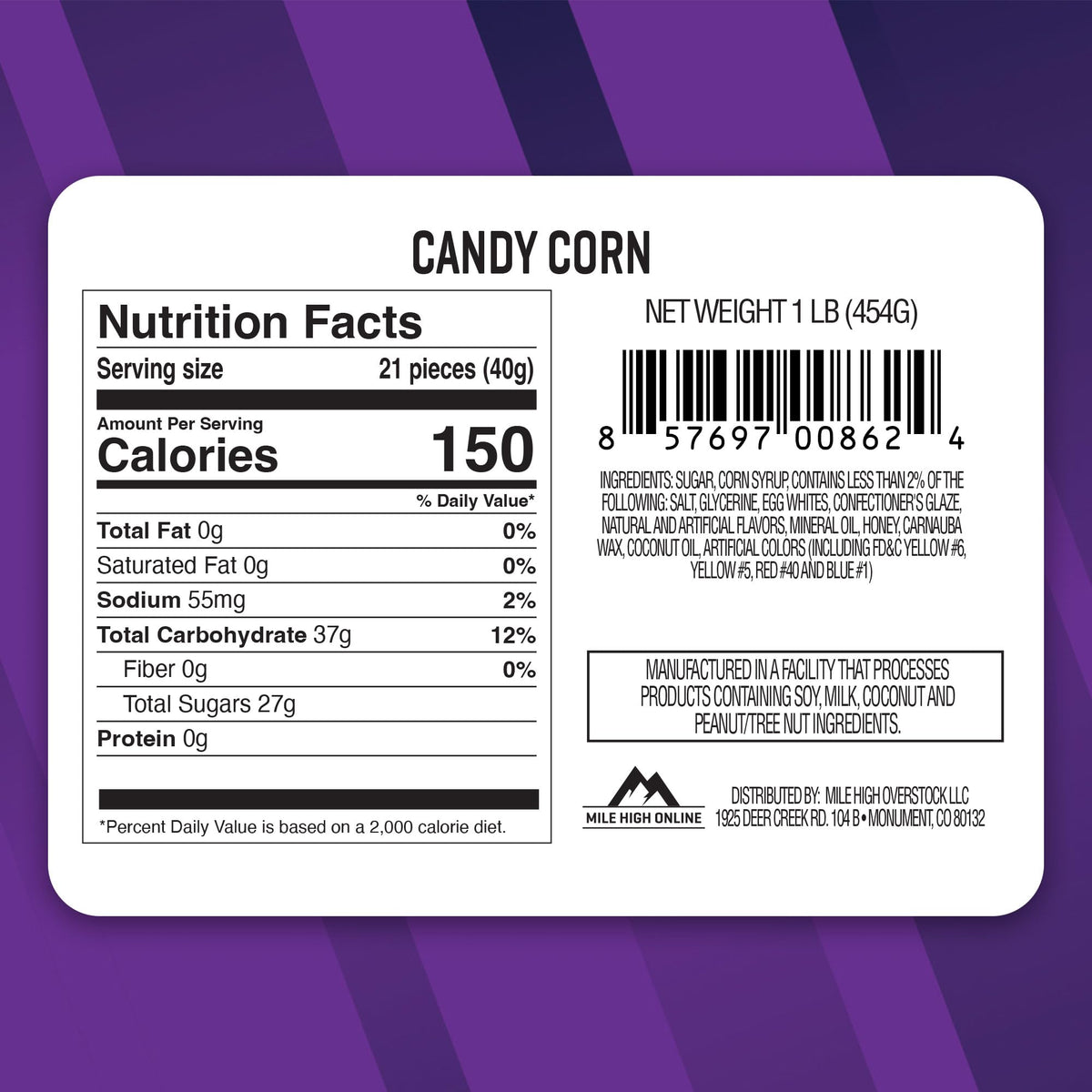 Candy Corn Individually Wrapped - 1oz Single-Serve Packs, 1LB Bulk Bag - Classic Halloween Candy, Fall Party Favors, Office Treats, Holiday Dessert