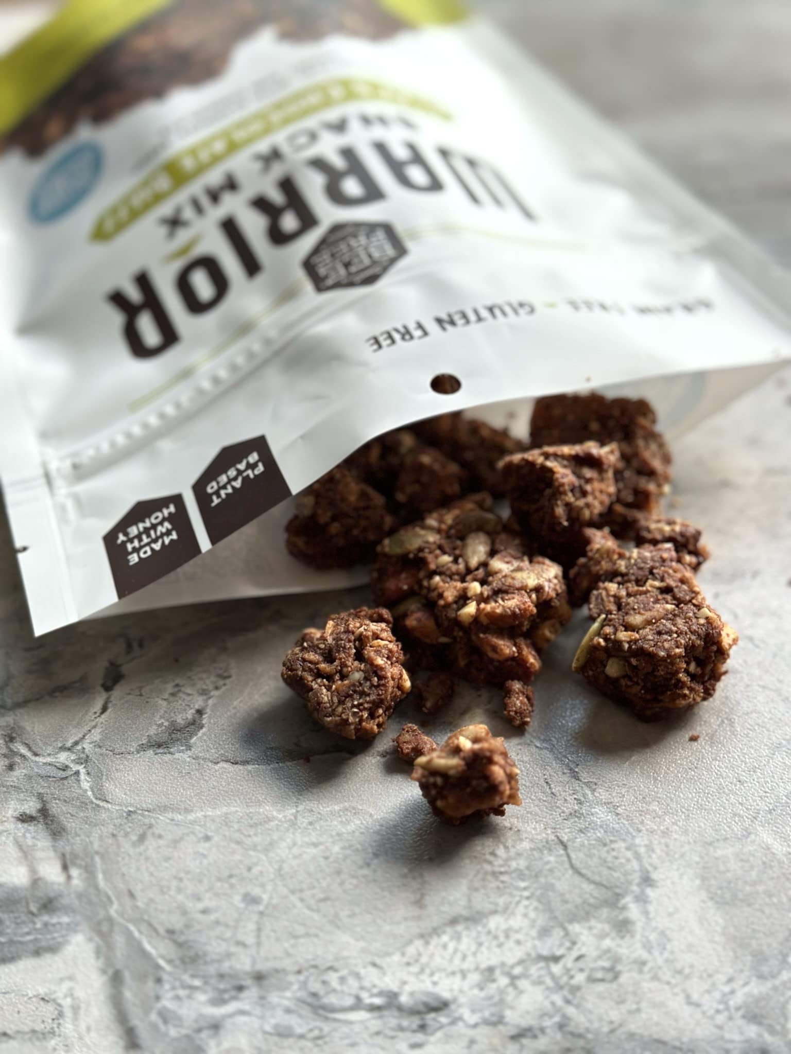 BeeFree Warrior Mix Gluten Free Granola - Chunky Granola Bites | Paleo Granola, Low Carb, Grain Free, Preservative Free, Oat Free | Granola