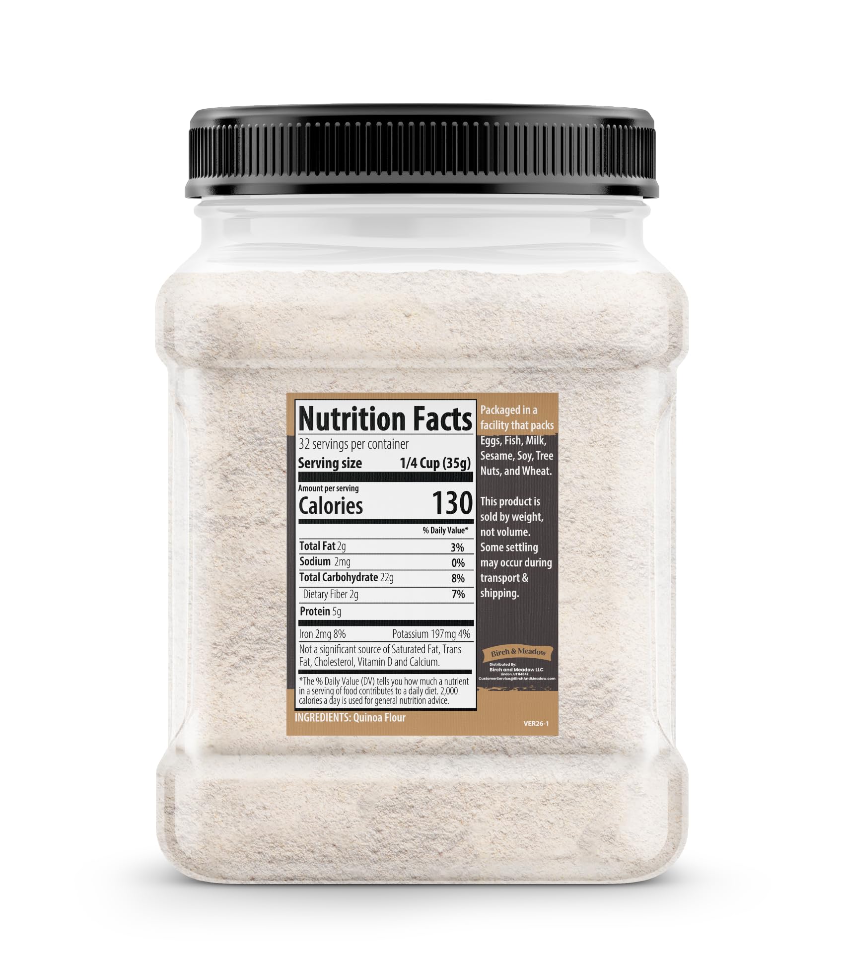 Birch & Meadow Quinoa Flour, 2.5 lb, Nutritional, Gluten-Free Flour
