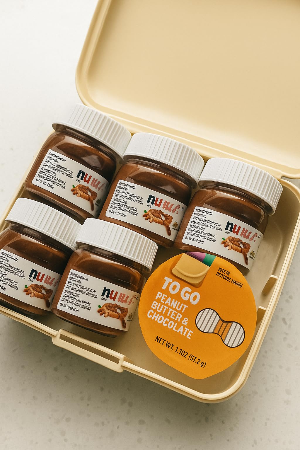 Hazelnut Spread & Peanut Butter Chocolate Snack Variety Pack - Mini Single Serve Cups for Lunchbox, Kids Snacks, Breakfast, School, Travel, Portion