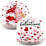 Nuolifee 32Pcs Valentines Day Oval Paper Plates -10" x 12" Large Disposable Heavy Duty Party Plates for Valentines Day