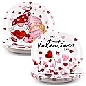 Nuolifee 32Pcs Valentines Day Oval Paper Plates -10" x 12" Large Disposable Heavy Duty Party Plates for Valentines Day