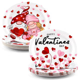 Nuolifee 32Pcs Valentines Day Oval Paper Plates -10" x 12" Large Disposable Heavy Duty Party Plates for Valentines Day