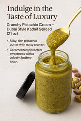 Dubai Chocolate Pistachio Cream with Kadaif - 21oz Viral TikTok Recipe Spread | Premium Crunchy Nut Butter for Trending Chocolate Bars & Middle