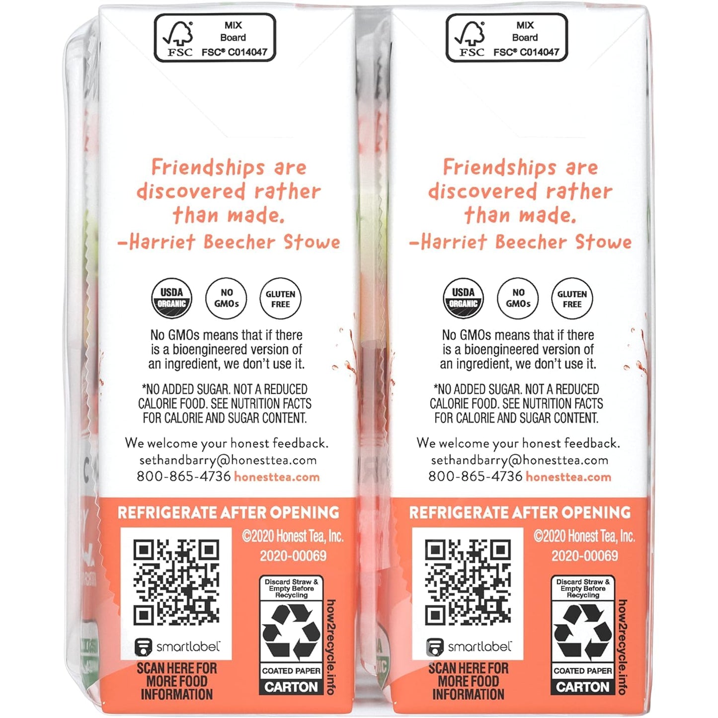Honest Kids Strawberry Peachy Keen Cartons, 6 fl oz, 8 Pack, 5 Sets