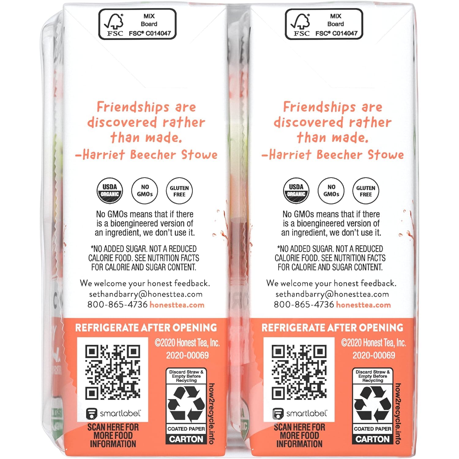 Honest Kids Strawberry Peachy Keen Cartons, 6 fl oz, 8 Pack, 5 Sets