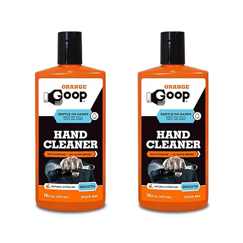 GOOP Orange Liquid Multi-Purpose Waterless Hand Cleaner - 16 oz Flip-Top Bottle (Pack of 2)