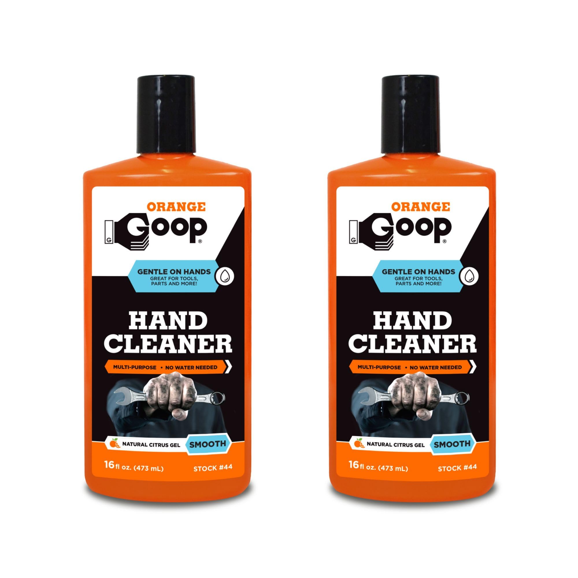GOOP Orange Liquid Multi-Purpose Waterless Hand Cleaner - 16 oz Flip-Top Bottle (Pack of 2)