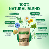 Leckar Go Tummy Go Herbal Tea - Natural Digestive Support & Bloating Relief - Gentle Detox & Regularity Blend with Senna, Fennel & Dandelion