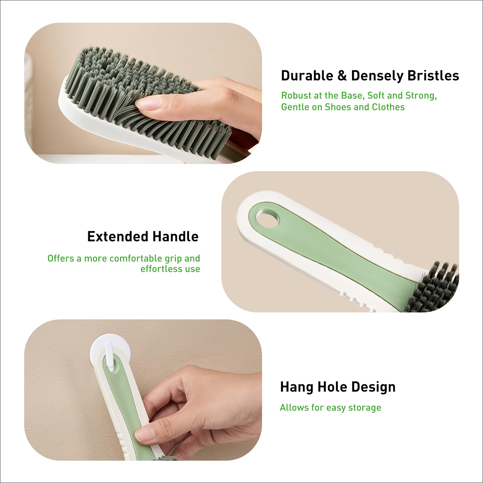 Shoe Cleaning Brush Laundry Brush,Comfort Grip Soft Scrub Brushes for Household Use,Detachable Dual-Use Cleaning Brush Tool - for Clothes Shoes