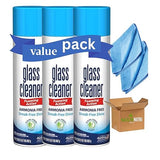 Nour Nutri Health Pack (3 bottles) Glass Cleaner Foam Action Cleaner 23 oz each, with 2 Microfiber Cleaning Cloth