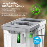 Mop and Bucket Set with AUTO Pump, 3-Zone Separate Dirty and Clean Water, Flat Mop and Bucket System with Wringer and Wheels, 4 Reusable Microfiber