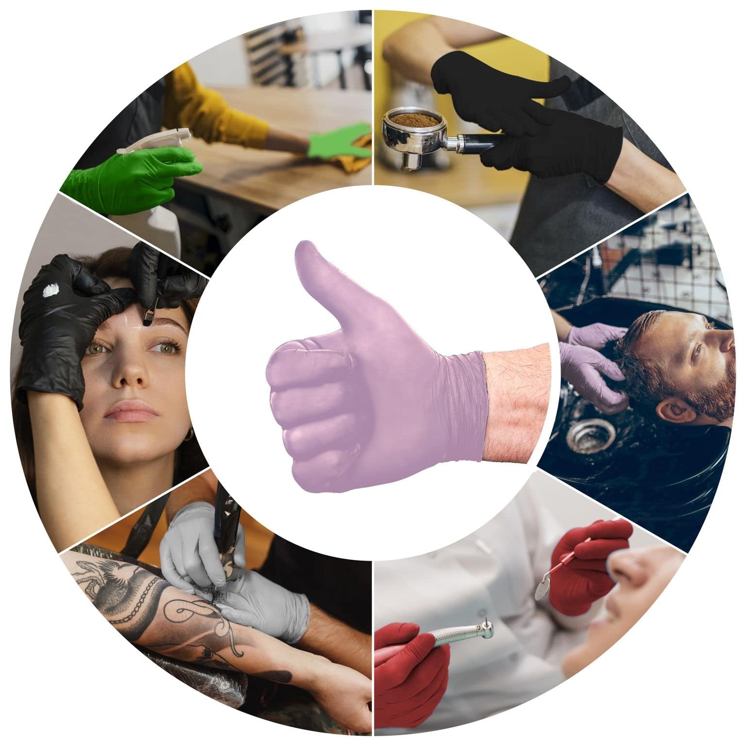 L3 Level 3 Nitrile Gloves - Professional Nitrile Gloves - 100 Pack Pearl Lavender/Large