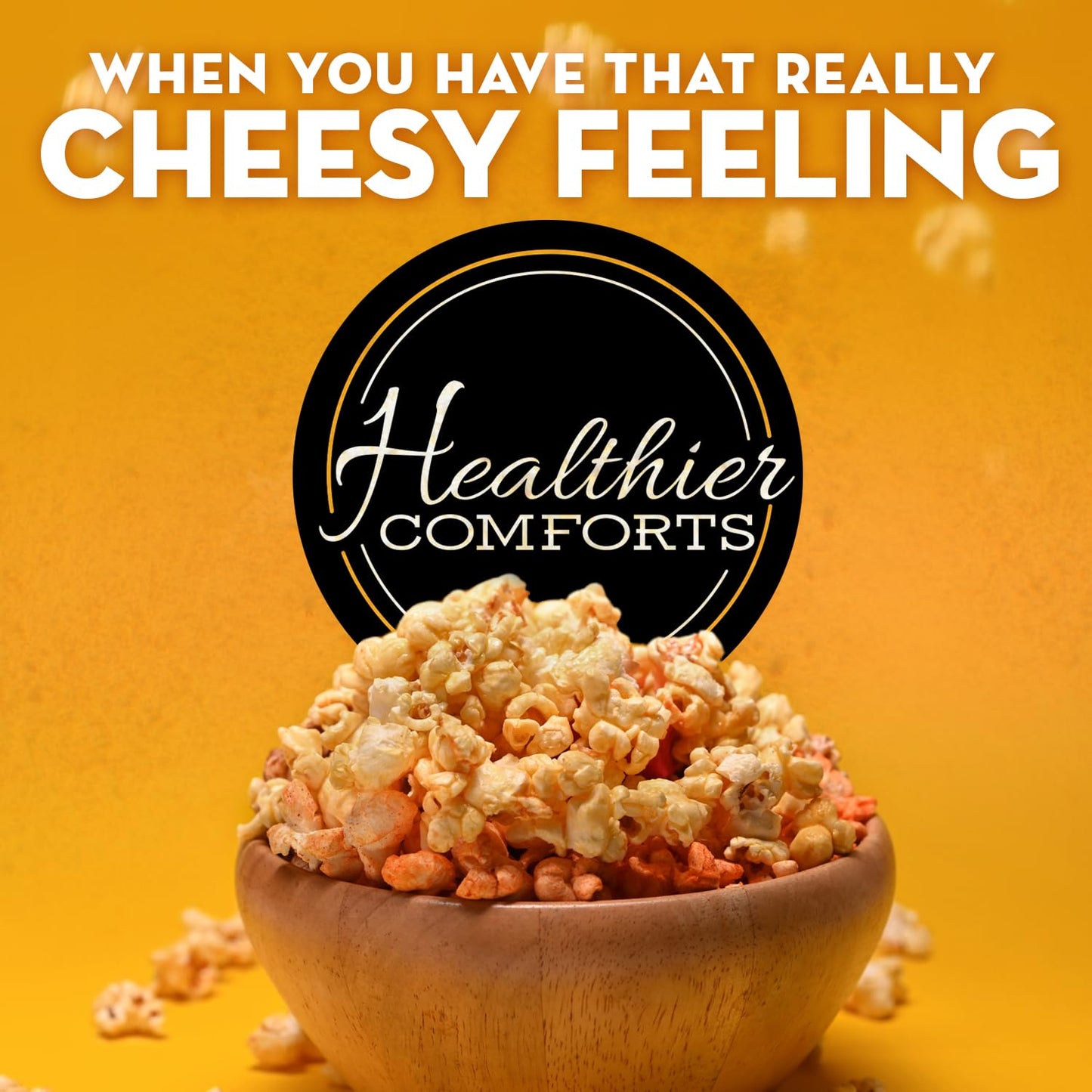 Healthier Comforts Cheddar Cheese Powder (7 oz) | Premium Yellow Cheddar | Batch Tested Gluten Free, Kosher, No Artificial Dyes | Cheesy Goodness