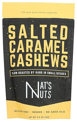 Nat's Nuts, Cashews Salted Caramel, 4 Ounce