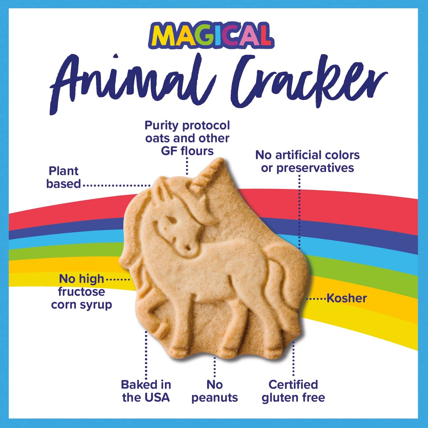Goodie Girl Magical Animal Crackers - Gluten Free, Peanut Free, Dairy Free, Egg Free - Fun Shapes Like Unicorns & Mermaids - 6 oz Boxes (Pack of 3)