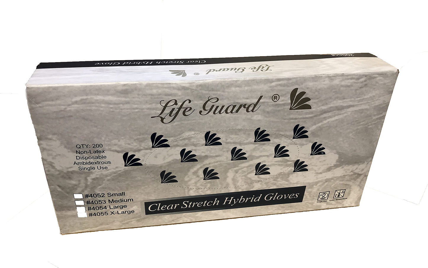 Life Guard Clear Stretch Hybrid Gloves, Disposable, Non-Latex, Ambidextrous, 200 Gloves Per Box (Lage)