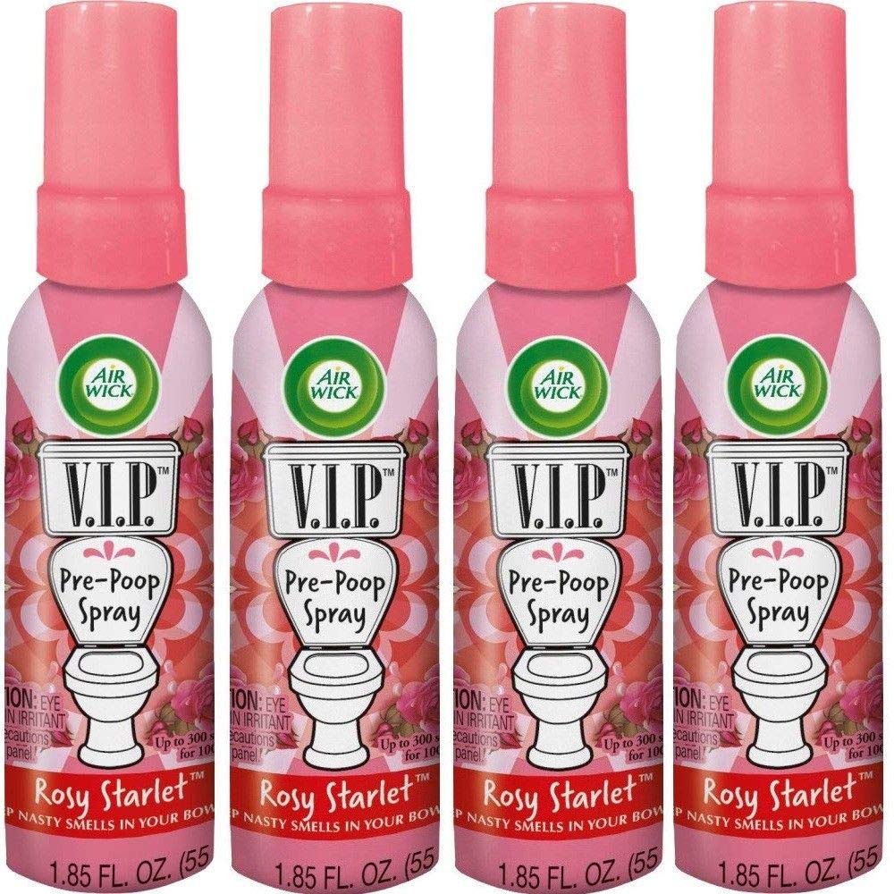 Air Wick V.I.P. Pre-Poop Toilet Spray | Rosy Starlet Scent | Contains Essential Oils | Travel Size Air Freshener | Up to 100 uses - 1.85 Ounce (Pack