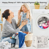 Wool Dryer Balls, 8PCS Dryer Balls with Happy Sheep - Natural & Organic, 100% New Zealand Wool Handmade, Chemical-Free Reusable Laundry Balls