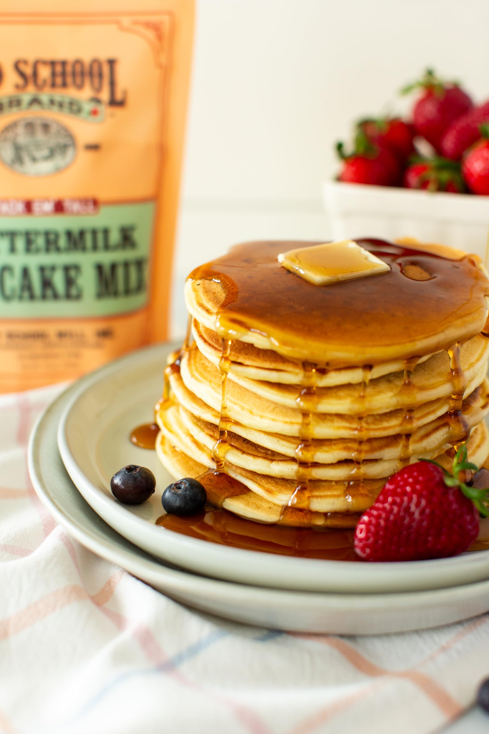 Old School Brand™ Buttermilk Pancake Mix, 12 oz. | Fluffy Homestyle Style Pancake & Waffle Mix | Makes 10-12 Pancakes or 6-8 Waffles