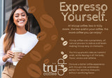 trücup Low Acid Coffee, Espresso Coffee Ground - Whole Bean 2 lb, Natural Water&Steam Process 60% Less Acid, Stomach-Friendly Rich in Antioxidants