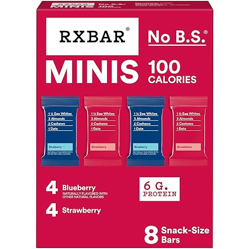 RXBAR Minis Protein Bars, Protein Snack Bars, Variety Pack, 7.3oz Box (8 Bars)
