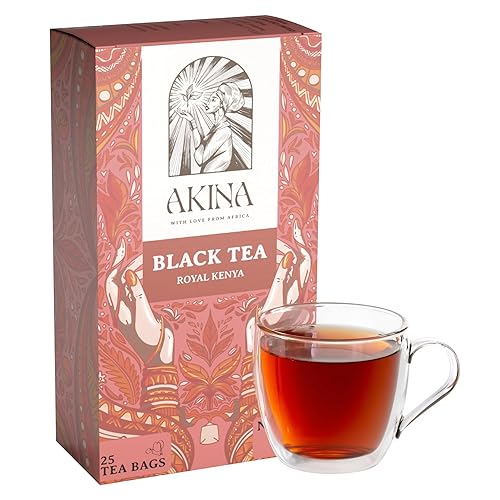 AKINA - Royal Kenya Flavored Black Tea Bags, Individually Wrapped, Magic Fruity Range Classics, String and Tag Kenyan Tea, Rich and Earthy Notes