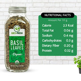 Geo-Fresh Organic Basil, 2.47 oz (70g), Non-GMO, Kosher, 100% Organic, Gluten Free, USDA Certified