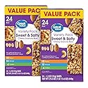 Great Value Sweet & Salty Chewy Granola Bars, Variety Pack, Peanut, Almond, Cashew, 1.2 oz Bars, 24 Count, Pack of 2, 48 Bars Total