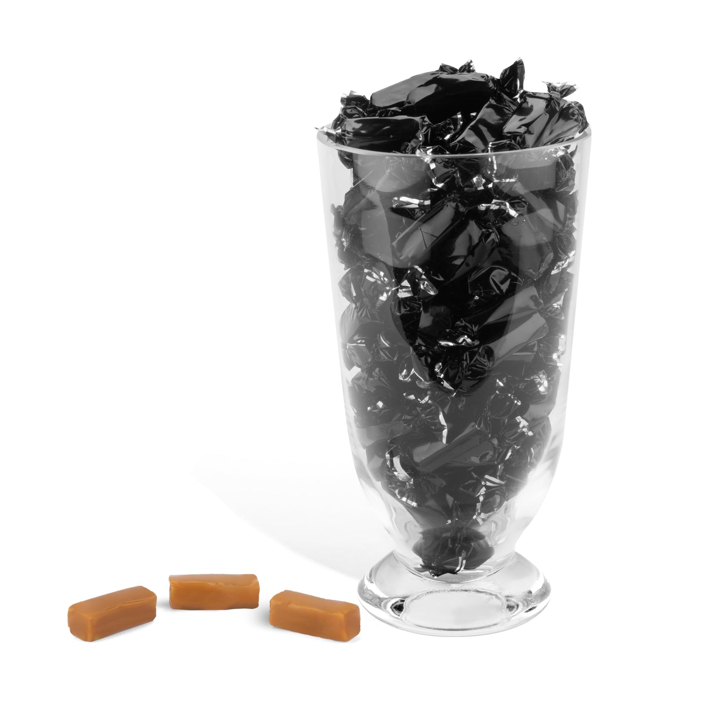 Candy Envy - Individually Wrapped Caramels - Black Wrapper - 2 Pound Bulk Black Candy
