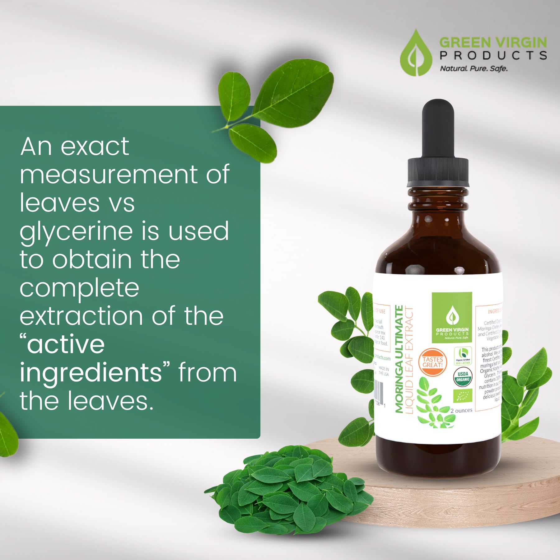 Green Virgin Moringa Ultimate Liquid Leaf Extract - 2 Fl Oz (Pack of 1)