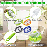 Microfiber Duster for Cleaning, Hand Washable Dusters with 4 pcs Replaceable Microfiber Head,Wet and Dry Use, Detachable Cleaning Supplies for Office