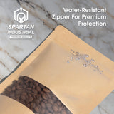 Spartan Industrial - 4" X 6" Kraft Paper Resealable Stand-Up Pouches - Pack of 1000 Small Smell-Proof Storage Pouches for Food Packaging, Pet Treats