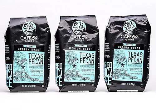 HEB Cafe Ole Ground Coffee 12oz Bag (Pack of 3) (Texas Pecan)