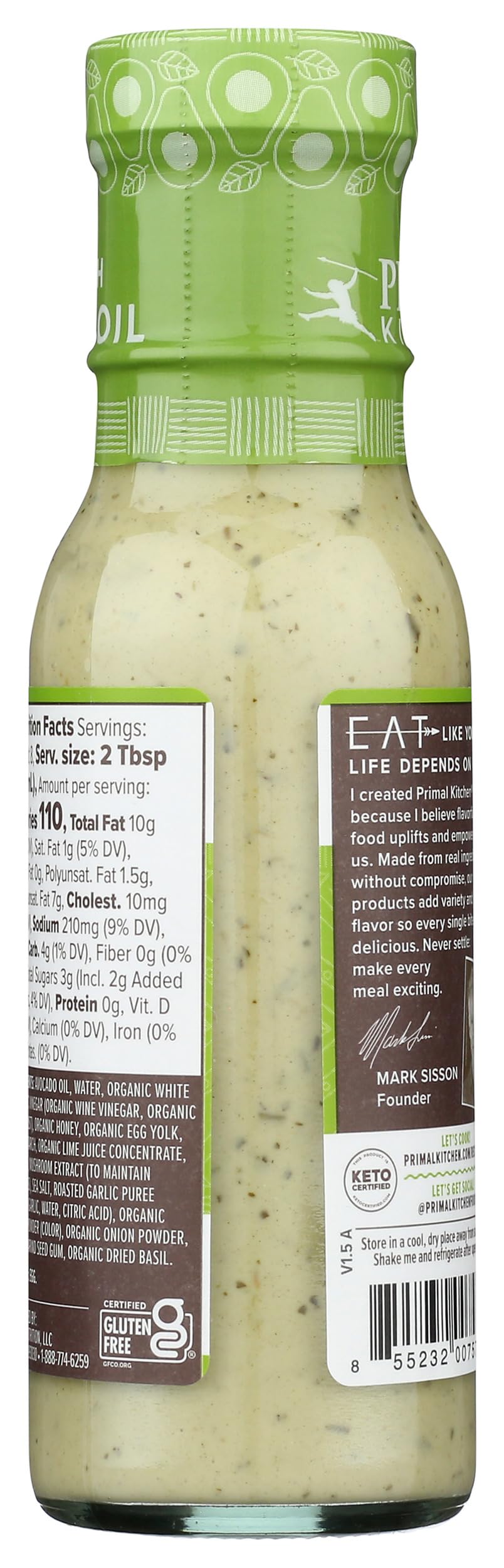 PRIMAL KITCHEN Cilantro Lime Dressing, Pack of 1