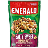 Emerald Nuts, Salty Sweet Mixed Nuts, Features Kettle Glazed Peanuts, Almonds, Cashews, Kettle Glazed Walnuts, Kettle Glazed Pecans, 5.5 Oz