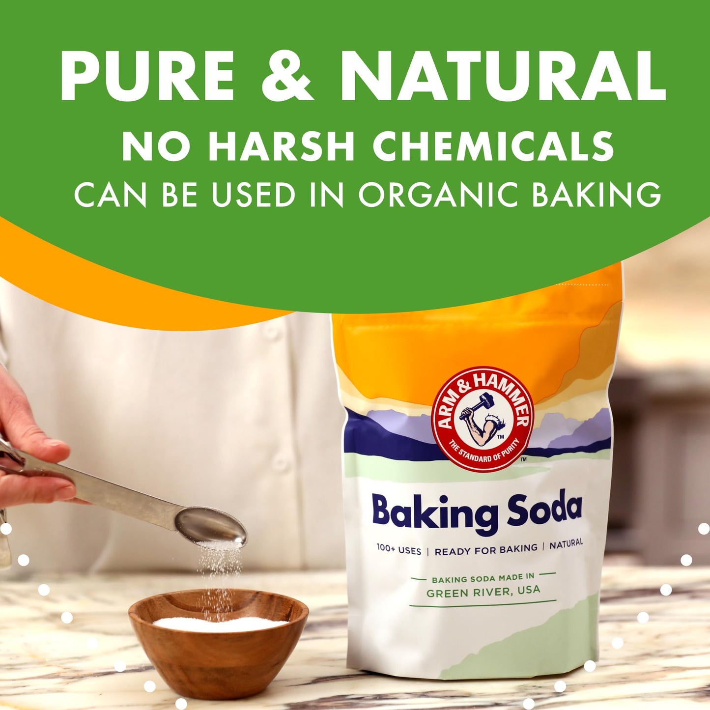 ARM & HAMMER Baking Soda, Multi-Purpose 100% Pure Sodium Bicarbonate Powder for Cooking, Baking, Cleaning, Laundry, Deodorizing, DIY & More, 2.7 Lbs