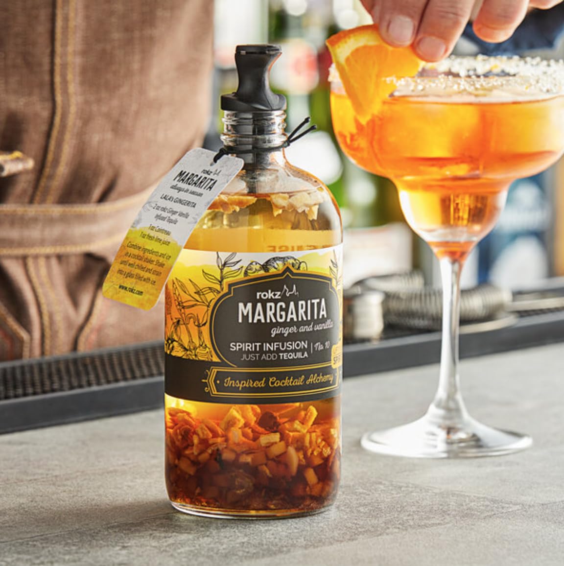 rokz Margarita Spirit Infusion Bottle for Cocktails, 16 Ounce