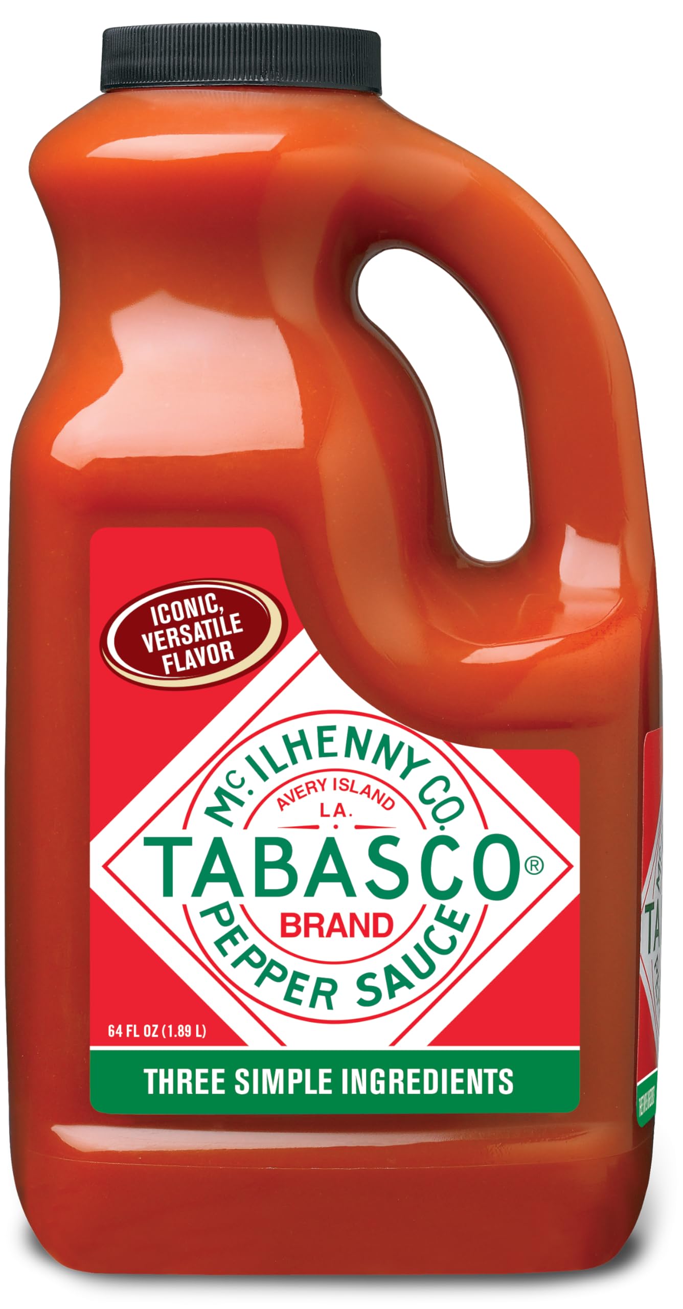 TABASCO® Brand Original Red Pepper Sauce, Medium Hot Sauce, Bulk Plastic Jug, Classic & Versatile, Three Simple Ingredients, For Large Recipes