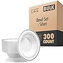 Stock Your Home Plastic Party Bowls (300 Pack) 12oz Elegant Disposable Tableware for Weddings, Catering, Holidays, and Everyday Use - Shatterproof