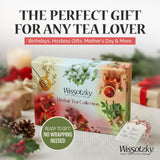 Wissotzky Herbal Tea Gift Set - Variety Pack Sampler (42 Tea Bags) Premium Reusable Gift Box | Caffeine-Free | 6 Exciting Flavors | Individually