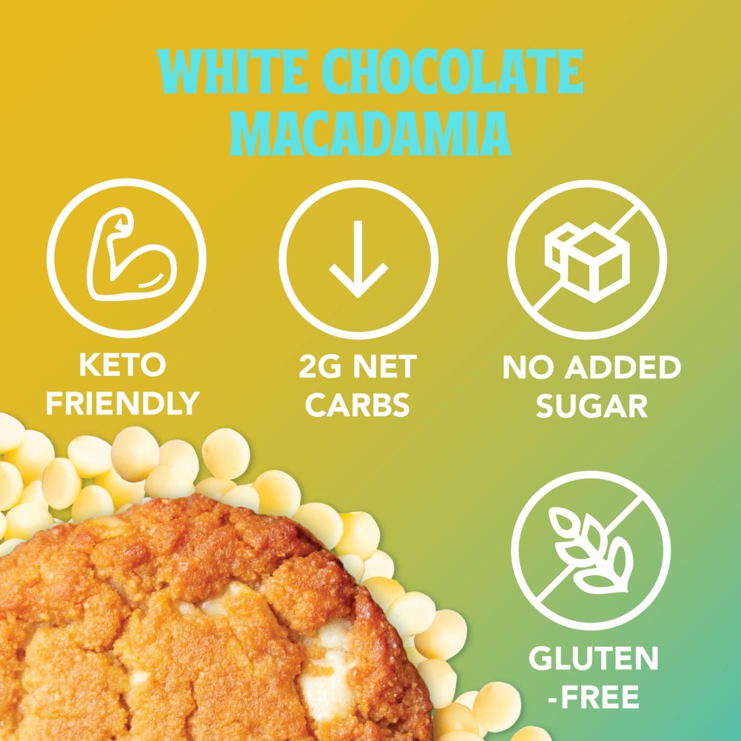 ChipMonk Keto Cookies - White Chocolate Macadamia (6 Pack) Low Carb Keto Snacks - Gluten-Free, High Fat, Low Sugar, Ketogenic Sweet Snack Foods
