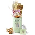 Broadway Basketeers Happy Birthday Chocolate and Sweets Gift Mug Large 16oz. Insulated Gift Mug Includes 3 Piece Set of Metal Straws Birthday gift